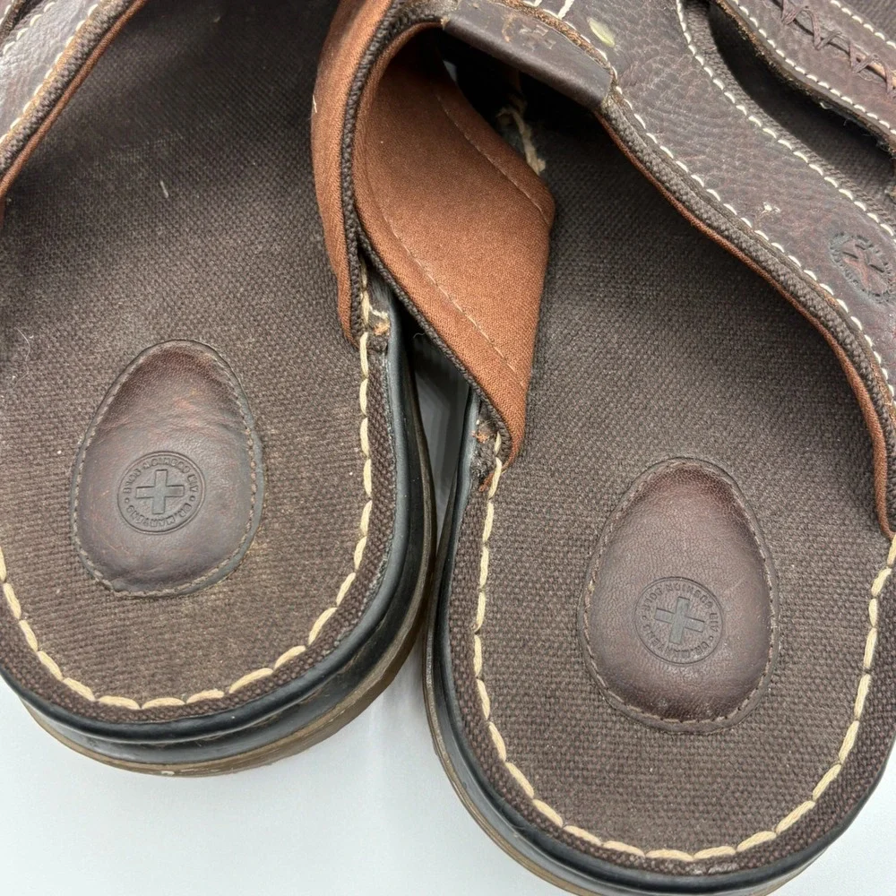 Dr. Martens Dax Sandals Mens Size 12 Brown Leather Slide Slip On Y2K Style - Picture 7 of 10